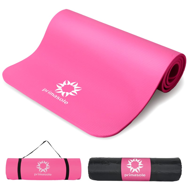 Primasole Thick Yoga Mat, 1/2-Inch Extra Thick NBR Mat with Enhanced Stability - Textured Design, Lightweight Mat with Carrying Strap & Case for Yoga, Pilates, Gym & Home Use (Multiple Colors) - Image 1